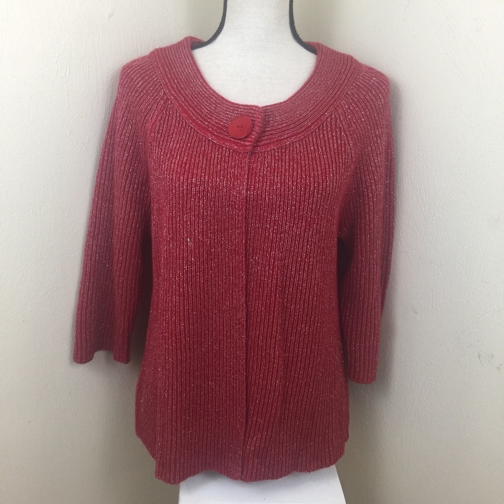 Cato Sweater. Red Sparkles. Sz L.